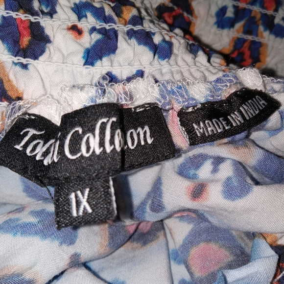 Tolani Collection Multi Colored Lightweight Boho Wide Pants 1X - Picture 4 of 9